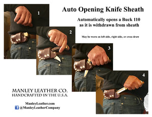 Buck 110 Auto Opening Leather Sheath