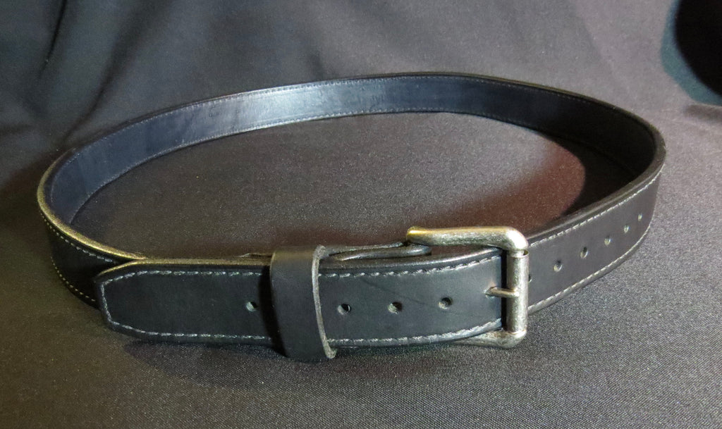 Double Layer Heavy Duty Leather Belt, Black
