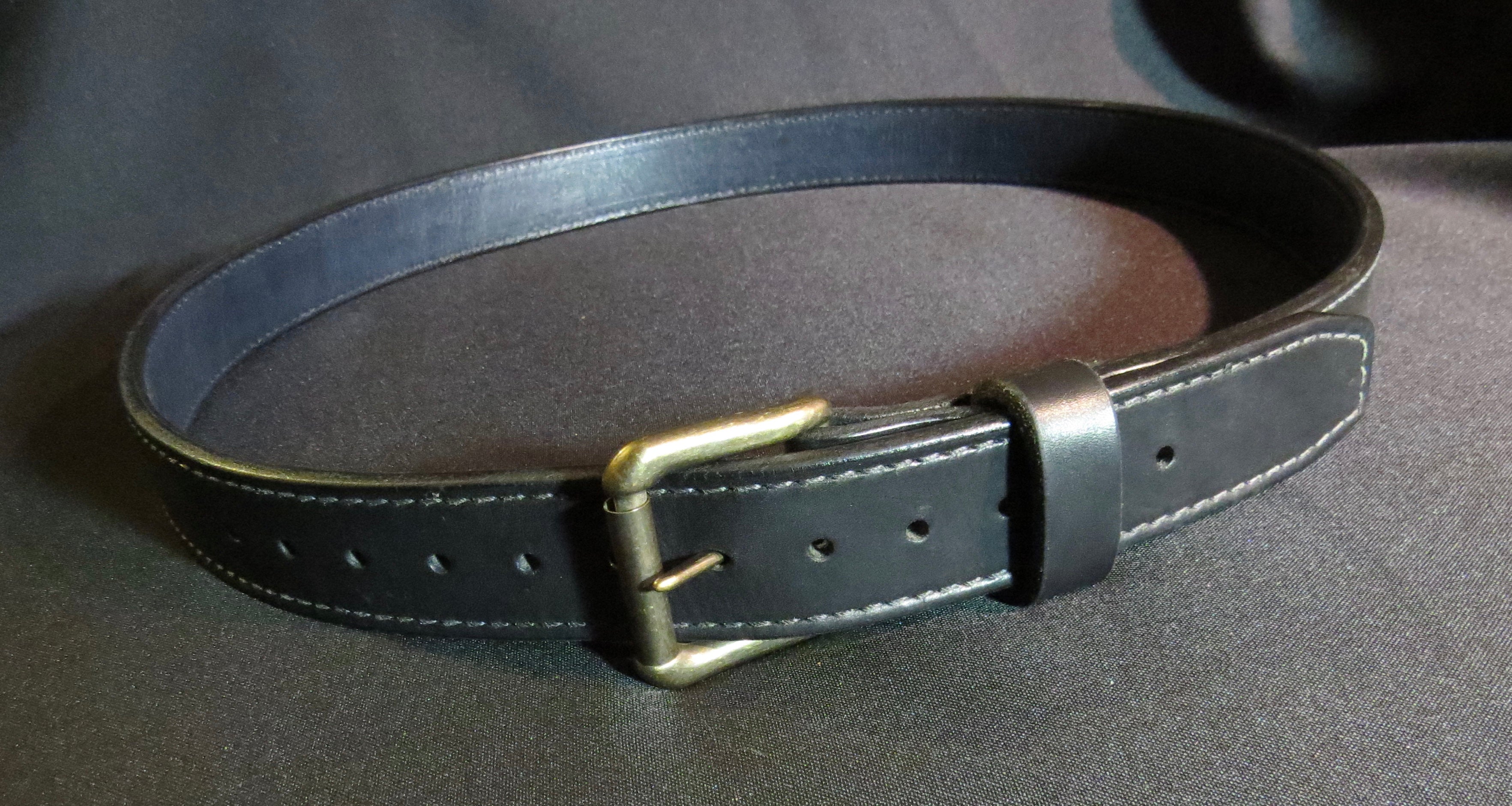 Double Layer Heavy Duty Leather Belt, Black
