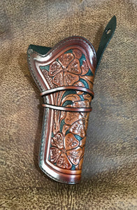 Hand Tooled Leather Holster for Colt SAA, Ruger Vaquero 5 1/2"