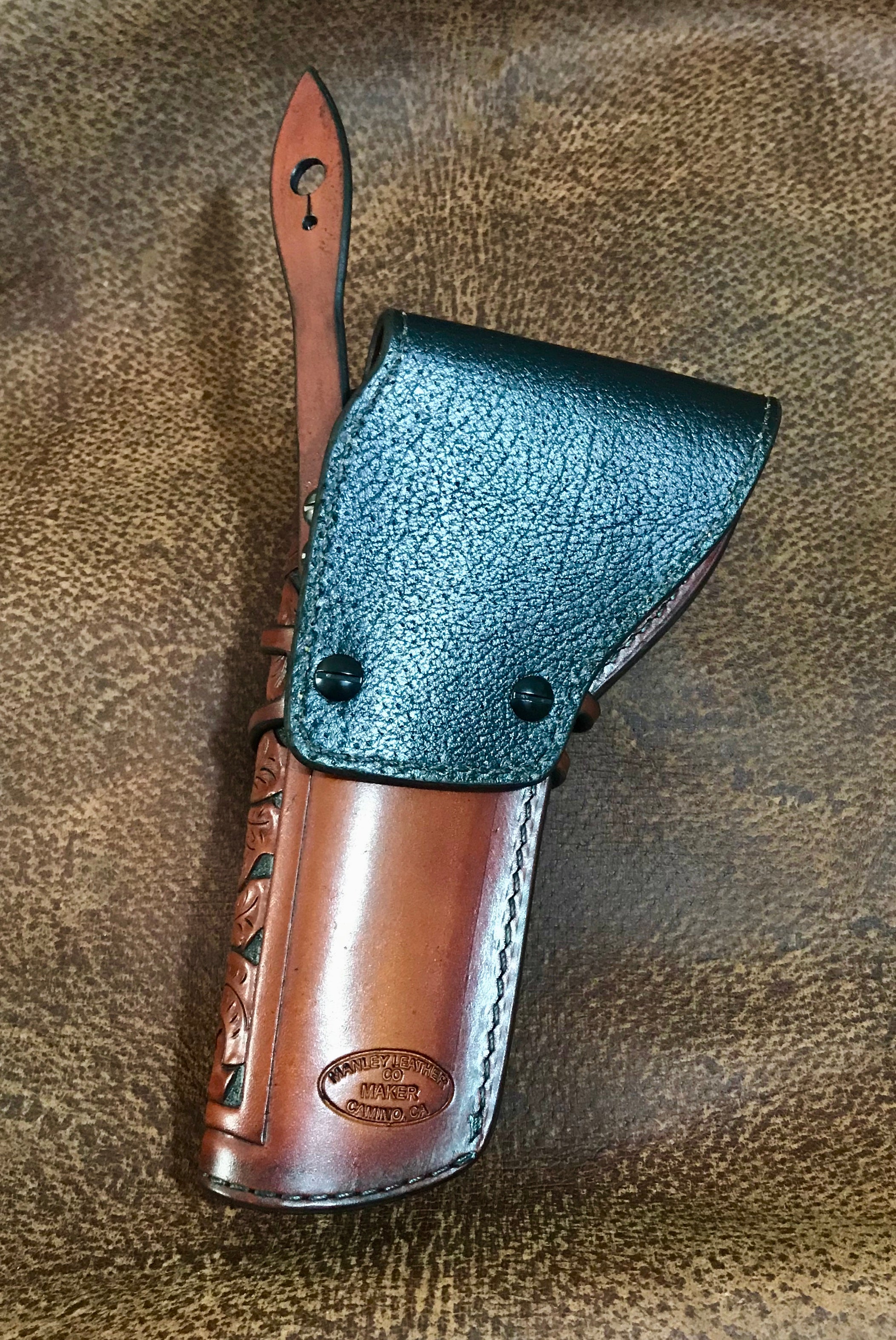 Hand Tooled Leather Holster for Colt SAA, Ruger Vaquero 5 1/2"